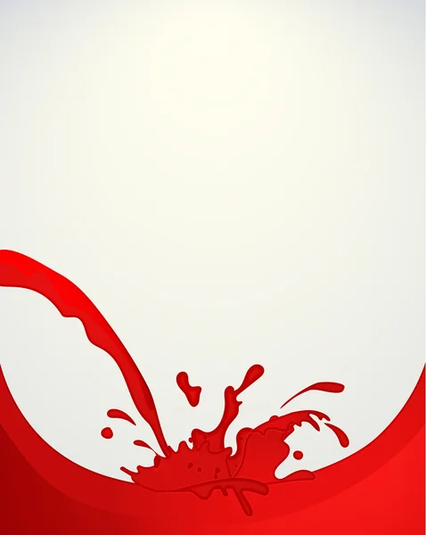 Affiche avec éclaboussures rouges de jus de tomate avec chute d'un str — Image vectorielle