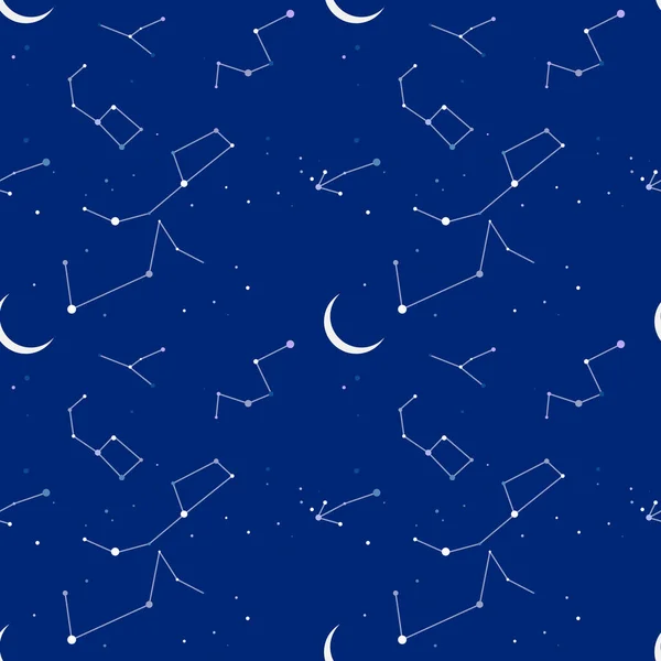 Noční Obloha Hvězdami Bezešvé Patern Použijte Jej Pro Potisk Nebo — Stockový vektor