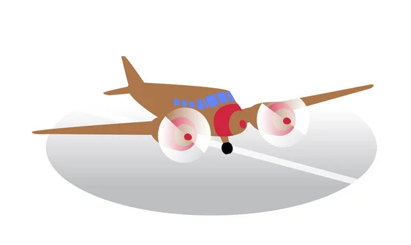 Diseño Póster Aviación Civil Carácter Femenino Avión Sobre Fondo Abstracto — Archivo Imágenes Vectoriales