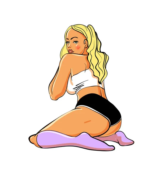 Twerk Plakatgestaltung Mädchen Cartoon Stil Plakat Für Beutetanzkurs Oder Schlacht — Stockvektor