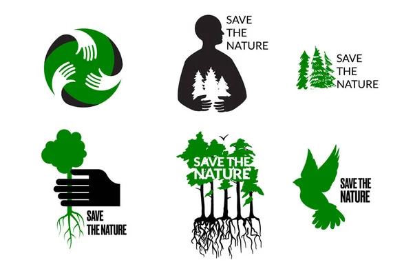 Plakát Design Természetes Életstílus Környezetbarát Stílus Zöld Nyilakkal Fehér Háttér — Stock Vector