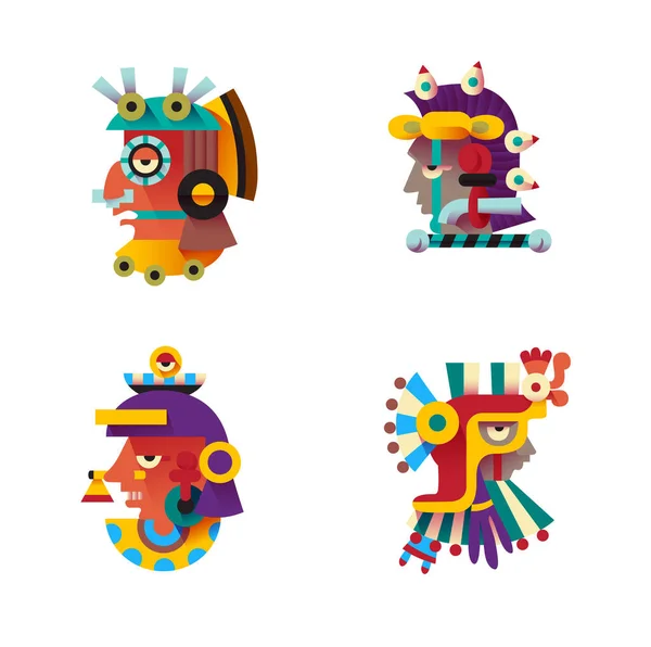 Aztec Kakao Mat Logotyp Design Linjekonst Vektorillustration — Stock vektor