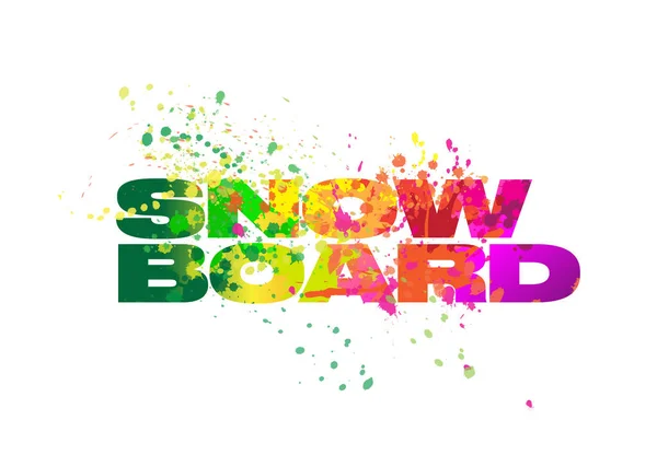 Snowboard Téli Sport Kreatív Poszter Design Rajzfilm Stílusú Karakter Vintage — Stock Vector