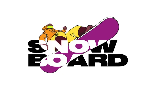 滑雪和滑雪板 冬季运动创意海报设计 卡通片风格的人物在老式背景 矢量说明 — 图库矢量图片