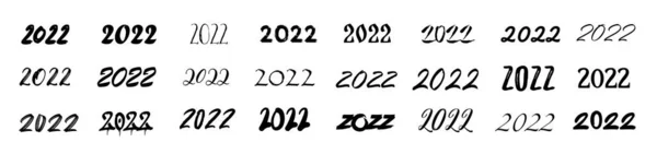 2022年 エアバルーンスタイルの数字と輝く光の効果を持つ新しい年末の休日のポスターデザイン — ストックベクタ