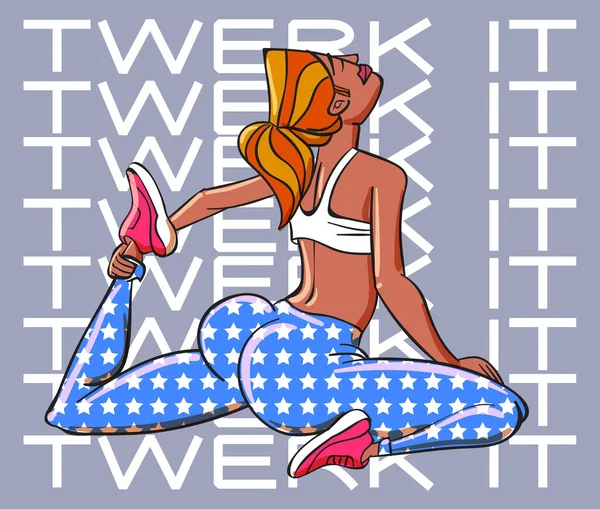 Twekのポスターデザイン 漫画風の女の子 ブーティーダンスコースやバトルのポスター ベクターイラスト — ストックベクタ