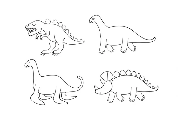 Dinosaurio Niños Estilo Garabato Utilícelo Para Diseño Web Póster Impreso — Vector de stock