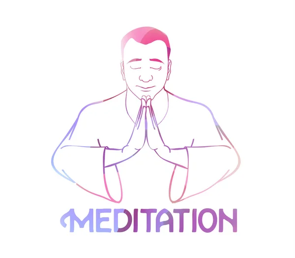 Meditazione Poster Religione — Vettoriale Stock