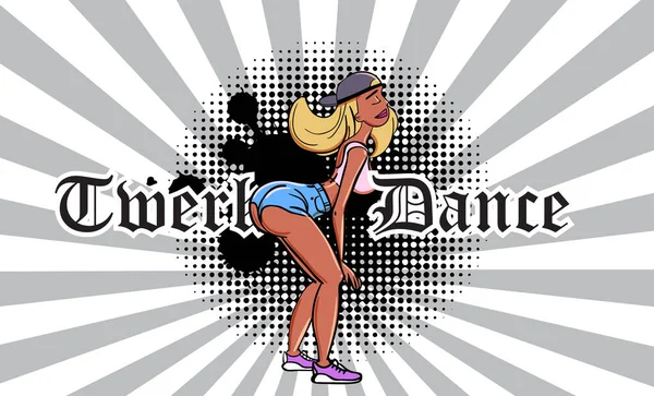 Дизайн Постера Twerk Девушка Мультика Плакат Курса Танцев Битвы Векторная — стоковый вектор