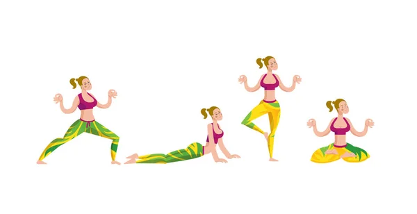 Yoga Und Meditation Verwenden Sie Für Sport Erholung Yoga Oder — Stockvektor