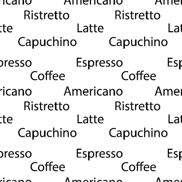咖啡无缝图案设计 用褐色装饰文字 — 图库矢量图片#