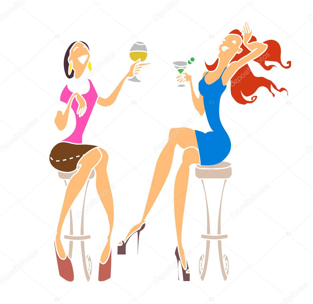 Stylized cartoon girls with wine glass to his hands are sitting Stock Vector Image by ©SergeyGerasimov #92669260 Stylized cartoon girls with wine glass to his hands are sitting Stock Vector Image by ©SergeyGerasimov #92669260