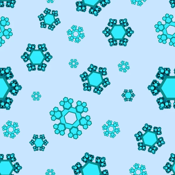 Decorativo inverno senza cuciture modello di sfondo con sfaccettatura snowfla — Vettoriale Stock