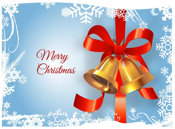 Carte de vœux de Noël avec cadre blanc flocons de neige, fond bleu — Image vectorielle