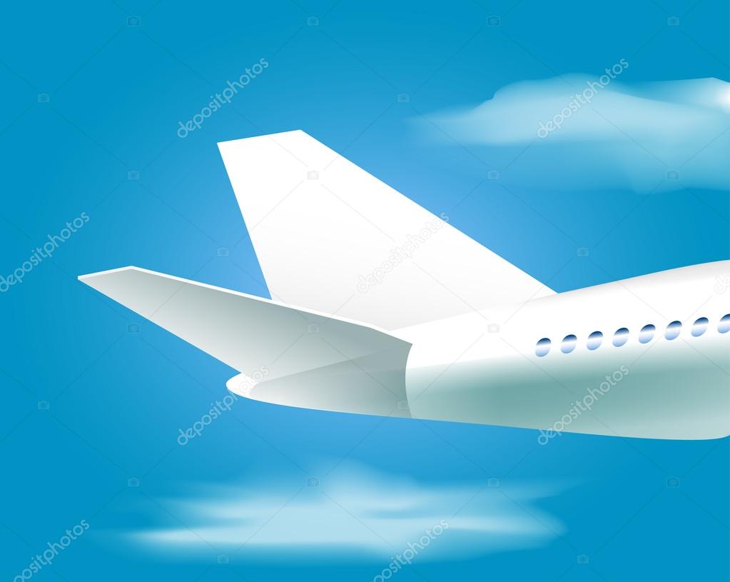 poster to world civil aviation day with tail of white airplane i