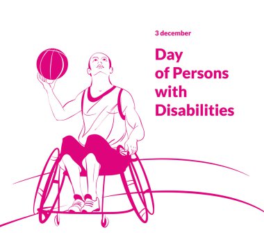 line art poster to world day of persons with disabilities with