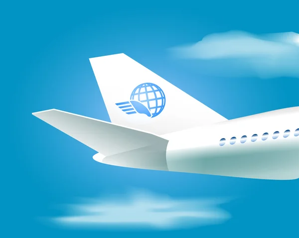 Cartel al día de la aviación civil mundial con cola de avión blanco i — Vector de stock