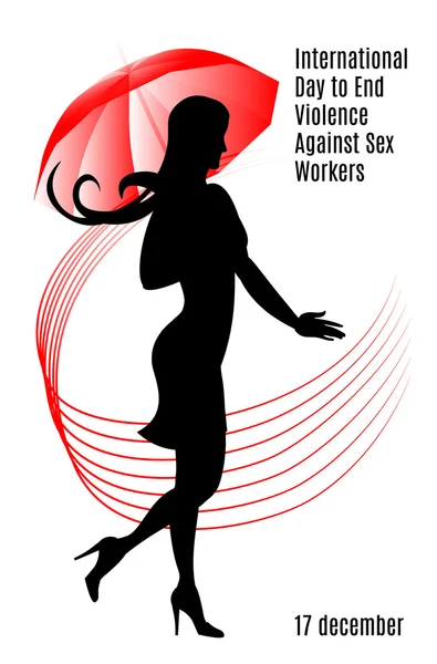 Cartaz para o dia internacional para acabar com a violência contra profissionais do sexo — Vetor de Stock