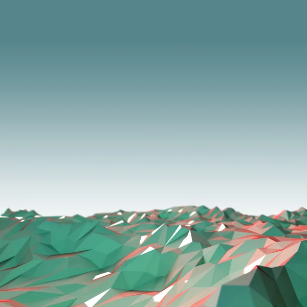 Low poly kryształ pola — Zdjęcie stockowe