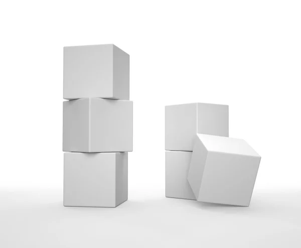 White cubes on solid background. — Stock Photo, Image