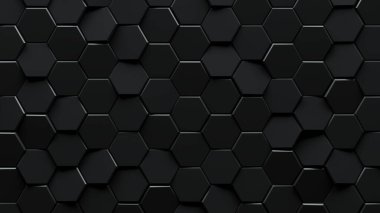 Soyut siyah altıgen arkaplanı.