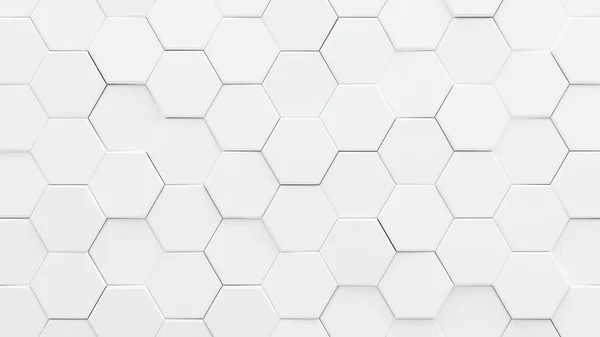 Abstract white hexagons background.