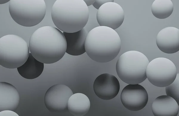 Abstract background of grey balls floating in air. — Stock Photo, Image