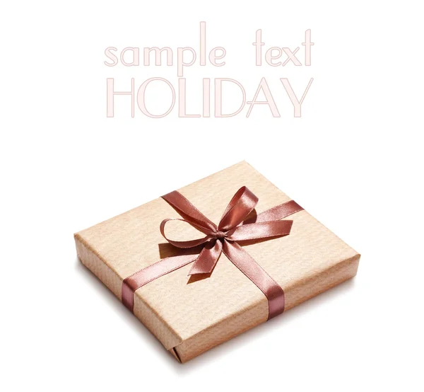 Craft gift box isolated on white background. — Stock Photo, Image