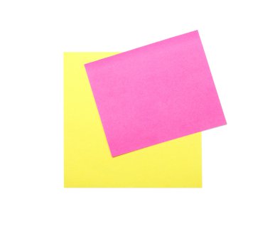 Boş sarı ve pembe not kağıdı