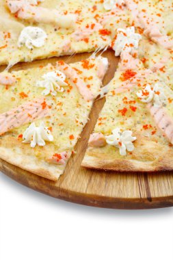 Deniz ürünleri pizza dilimleri portre