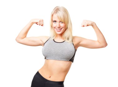 Onun bicepses gösterilen spor kadın