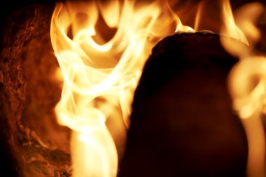 Close up of fire and coals clipart