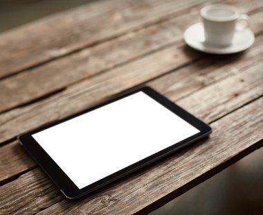 Kahve ile dijital tablet bilgisayar