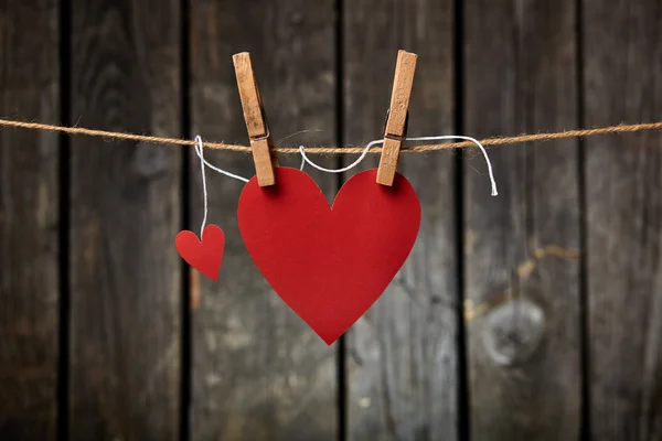 Two lovely red hearts — Stock Photo, Image