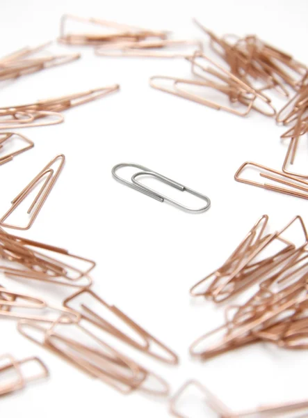 Paper clip on white background — Stock Photo, Image