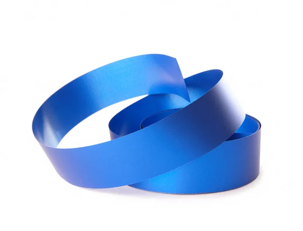 Curved blue paper ribbon — Stock Photo, Image