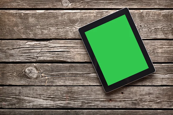 Digitales Tablet mit grünem Bildschirm — Stockfoto