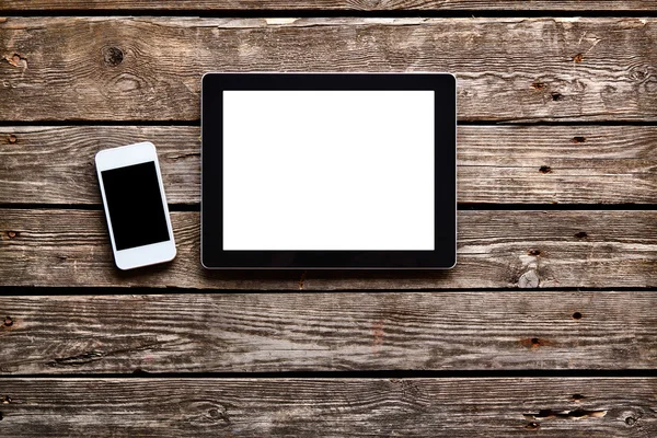 Dijital tablet ve beyaz akıllı telefon