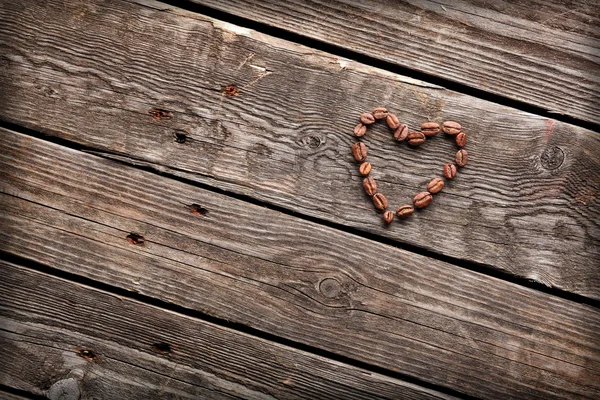 Granos de café en forma de corazón — Foto de Stock