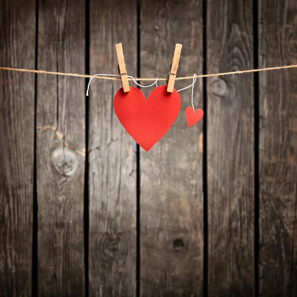 Twee mooie rode harten — Stockfoto