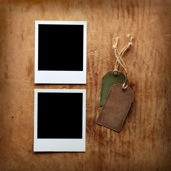 Instant photo frames and gift tags — Stock Photo, Image