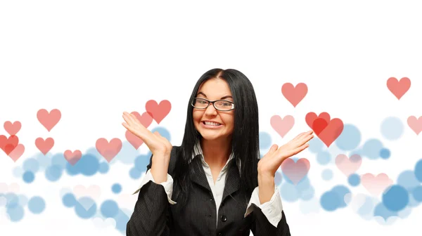 Beautiful surprised caucasian woman — Stock Photo, Image