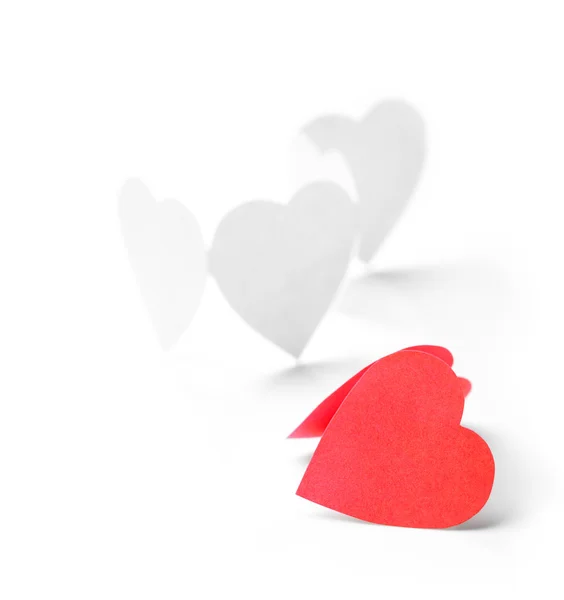 Καρδιές χαρτί στην αλυσίδα — Φωτογραφία Αρχείου