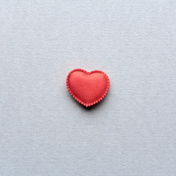 Red satin heart — Stock Photo, Image