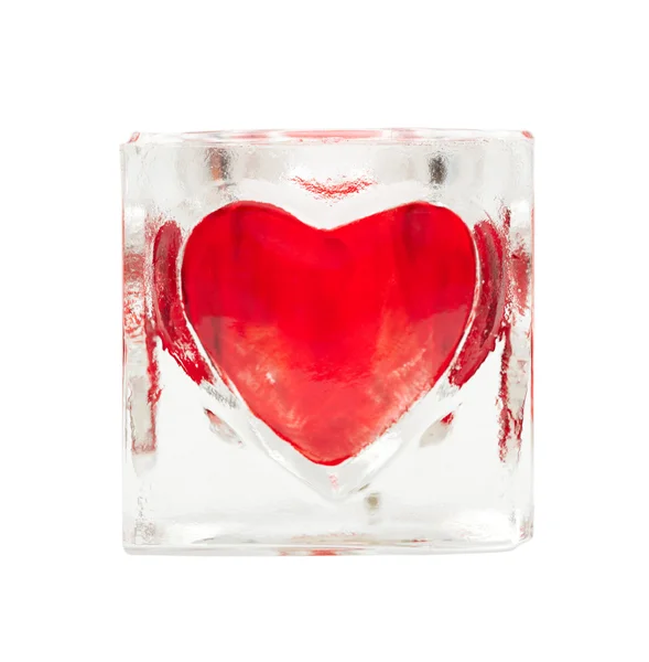 Red heart in glass — Stock Photo, Image