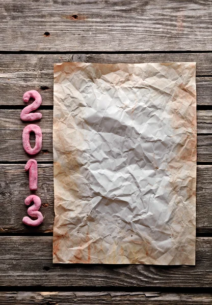 Carta stropicciata con numeri del 2013 — Foto Stock