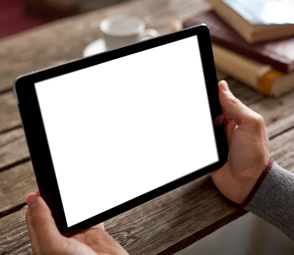 Tablet computer digitale in mani maschili — Foto Stock