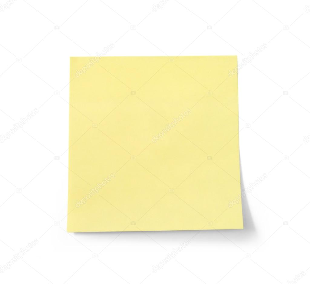 Blank yellow note paper