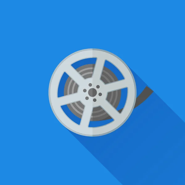 Film reel flat ikonen — Stock vektor