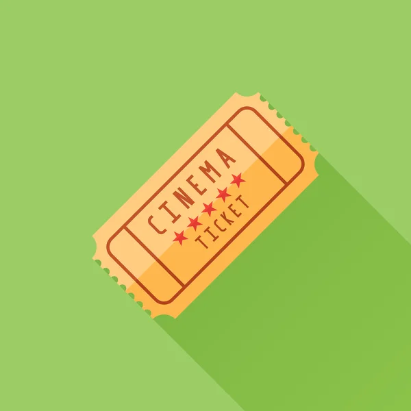 Retro cinema ticket flat icon — Stock Vector